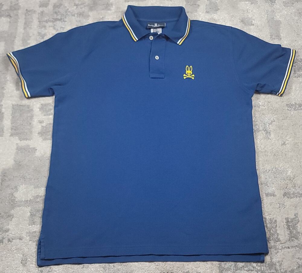 Psycho Bunny Men's Logo Pique Golf Preppy Polo Shirt Sz XLARGE